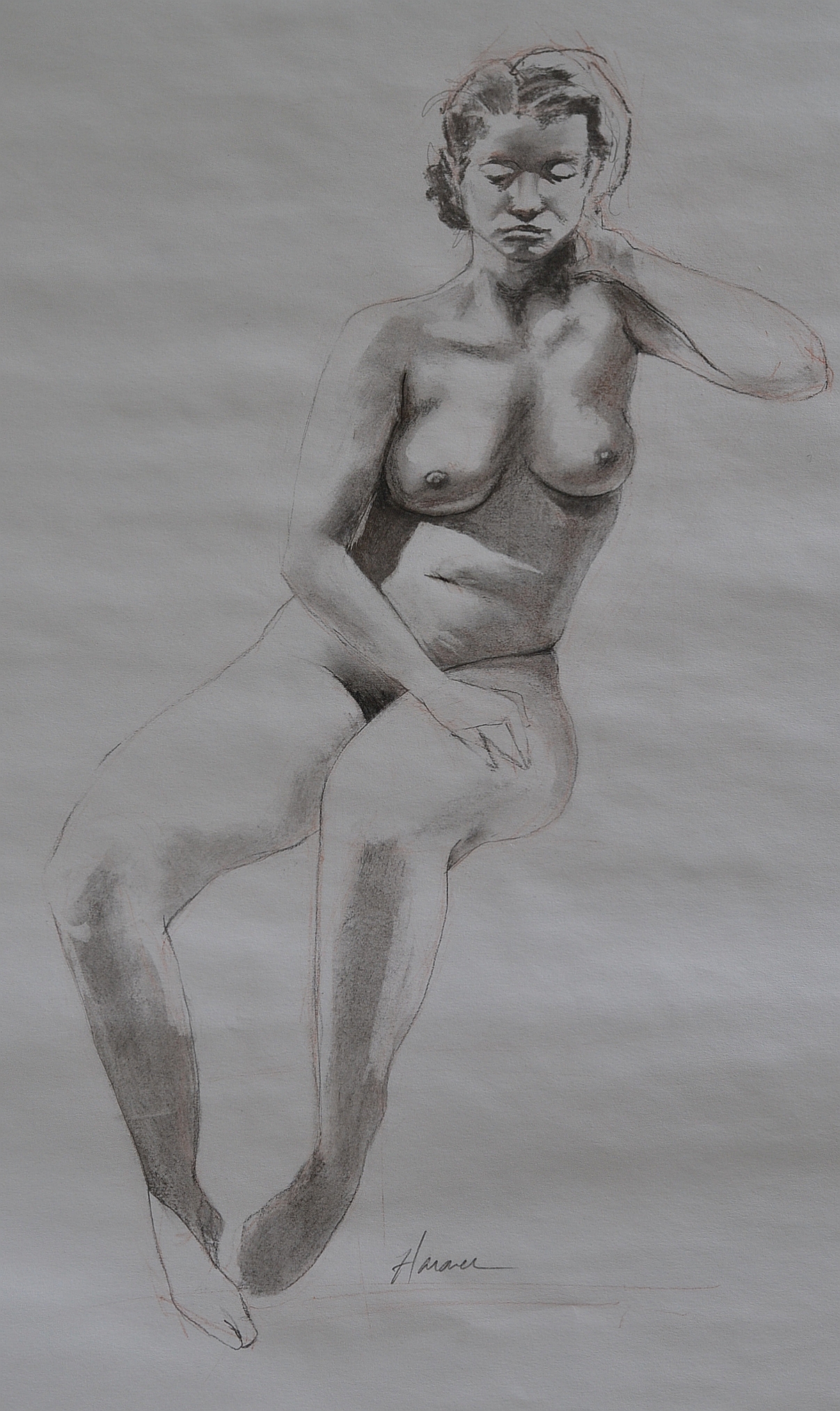 Paige, charcoal 18 X 12