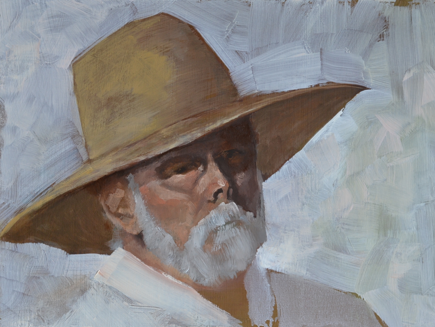 'Panama Hat', oil 12 X 10, $400 framed