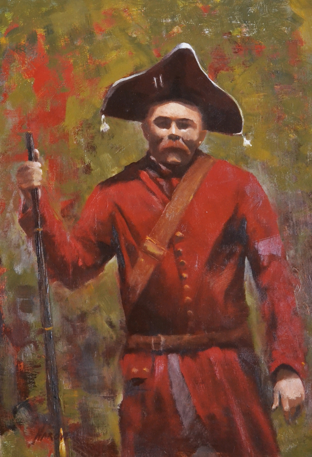 Red Coat: Battle of Blue Licks #2, oil, 16X12, $570, framed